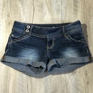 Cuffed Denim Shorts